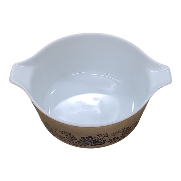 Vintage Pyrex Homestead Speckled Beige Blue Casserole Model # 475-B 2.5 L Dish - Picture 8 of 10